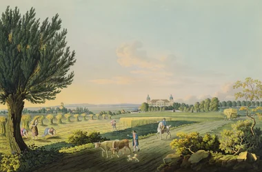 カールアウグストリヒター（1770-1848）によって彫刻されたハンディスバーグのビュー（WCで彫刻）